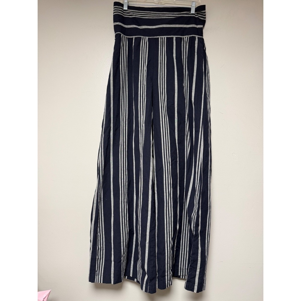 ace&jig Paperbag Pant Women XS Navy Grey Striped Excellent Wide Leg Selvedge